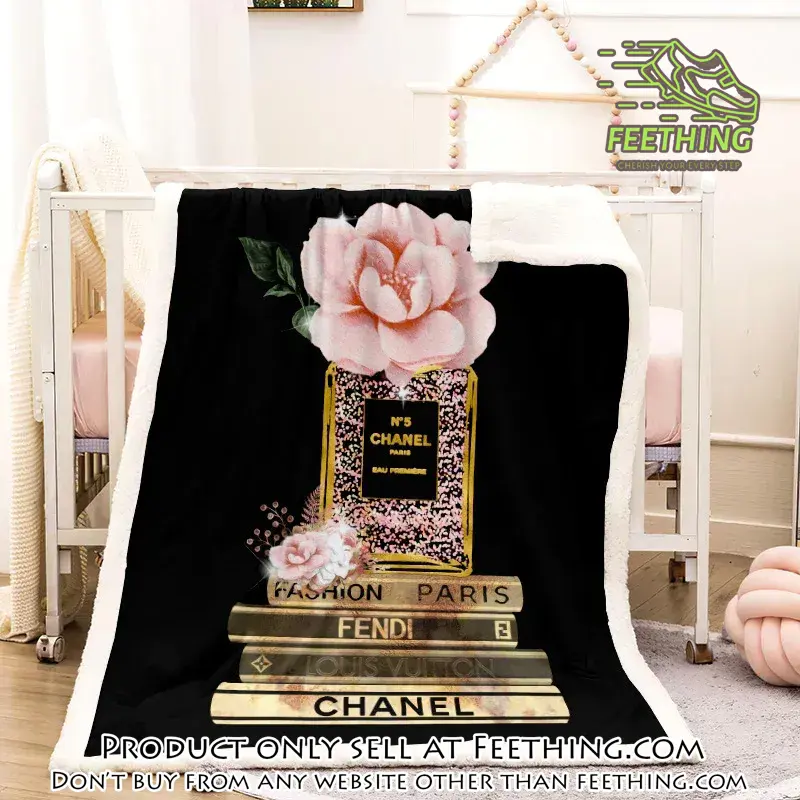 Chanel top luxury brand premium blanket fleece home decor ft3448336
